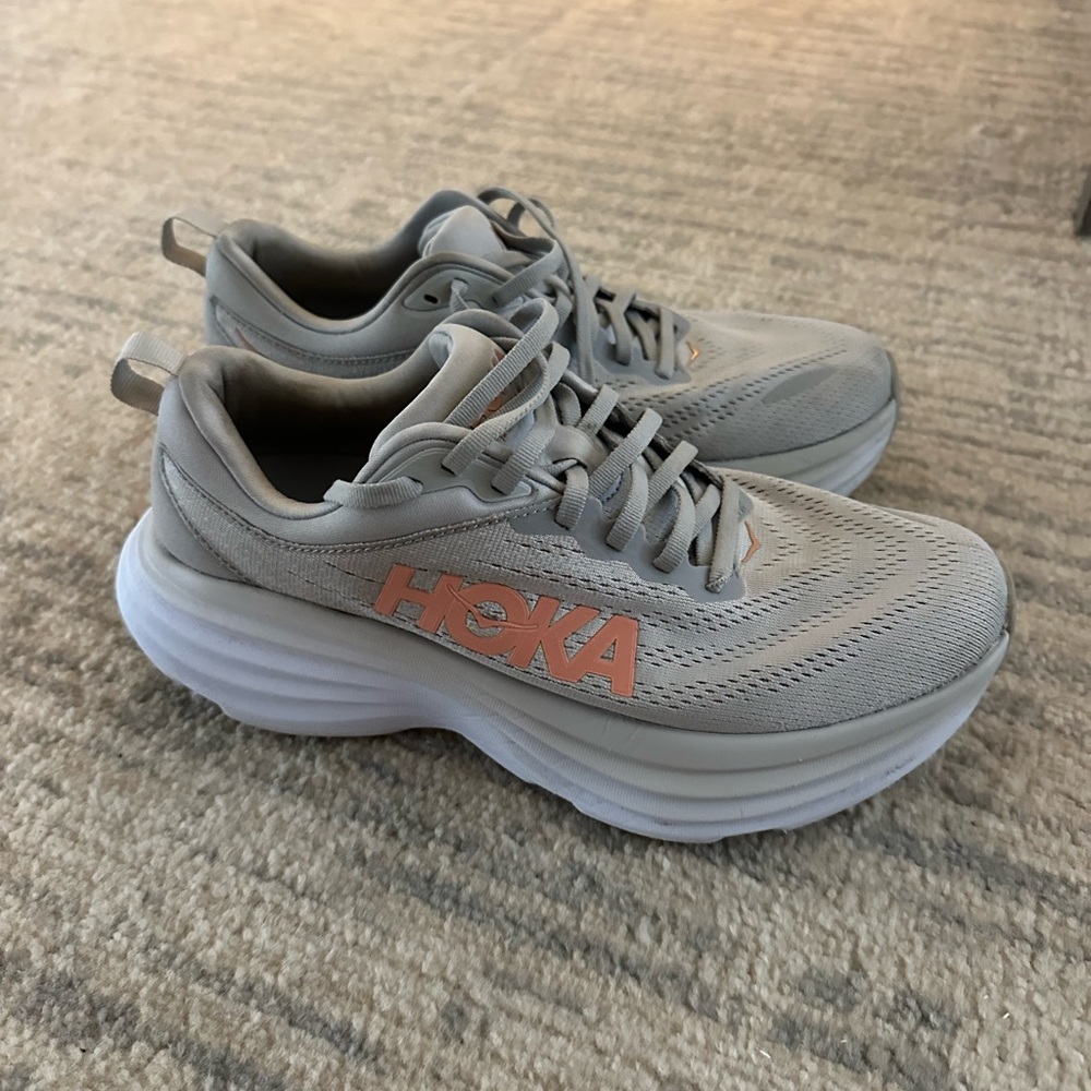 Hoka Bondi 8 Women’s 9 Wide Harbor Mist/Lunar Rock